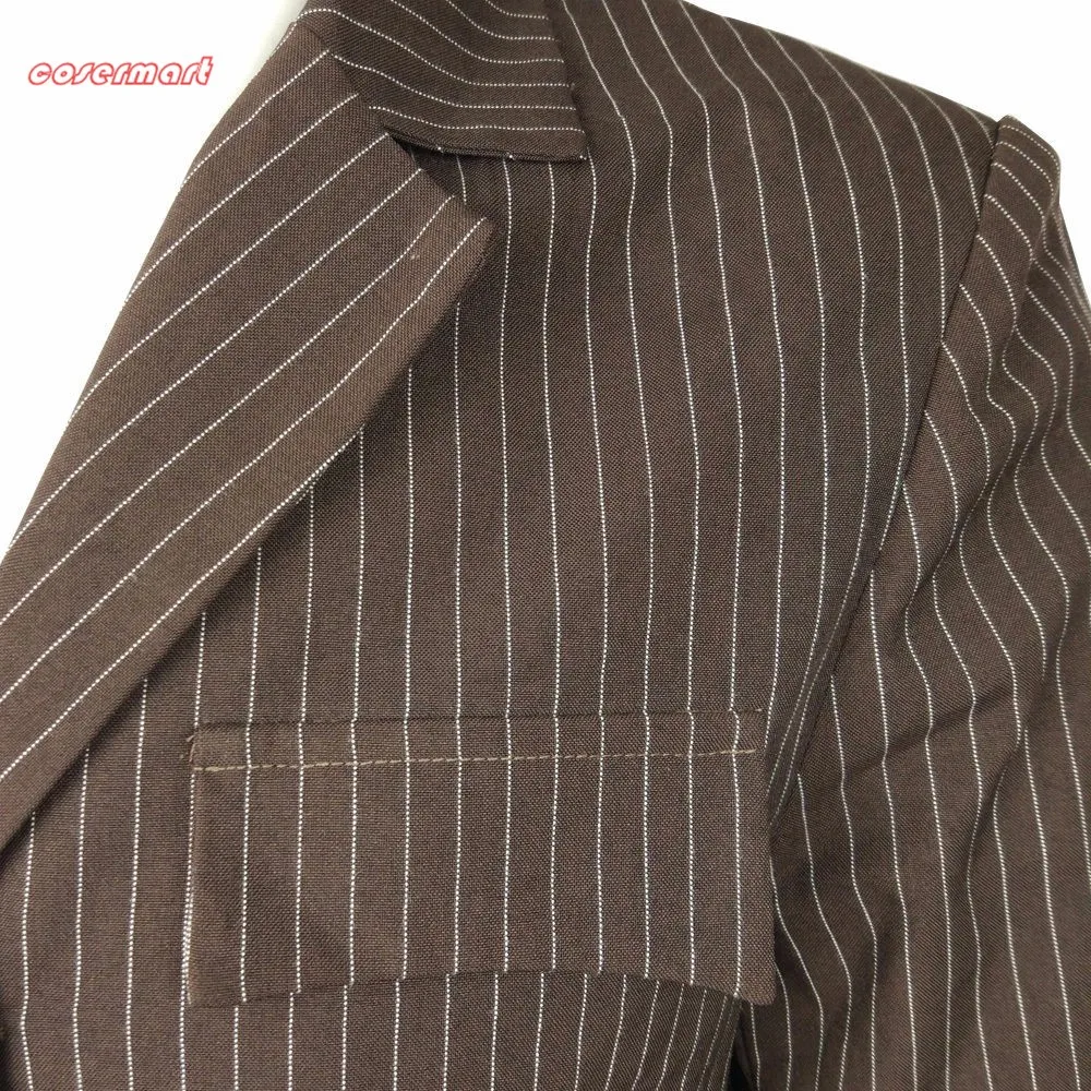 Who is Doctor Who Dr Brown Pinstripe Business Jacket Suit Cosplay Costume Men Halloween Party (8)