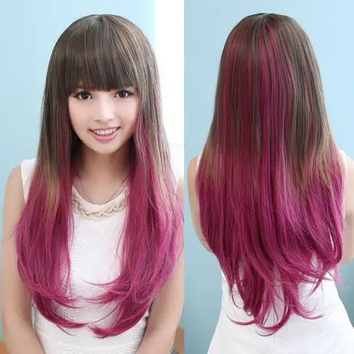 parrucca perruque HOT sell Free Shipping &gt&gt&gt&gtNatural Long Slightly Red Mix Brown Hair Party Cosplay wig |