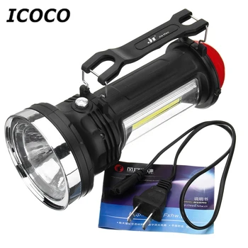 

ICOCO Portable Solar Charge COB LED Camping Light Waterproof Outdoor Emergency Torch For Camping Hiking Wholesale Promotion Sale