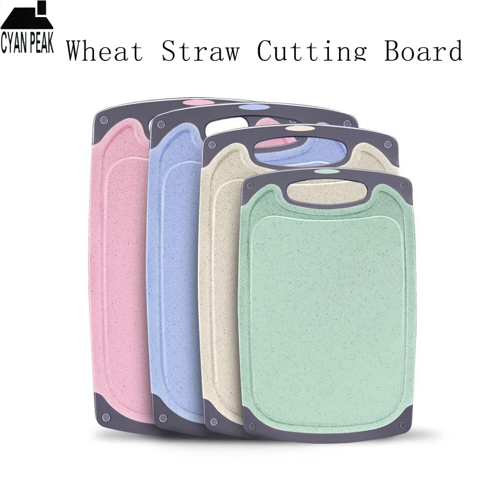 

Wheat Straw Kitchen Chopping Board Resistant Cutting Board Chopping Block Kitchen Board Tools Slice Cut Home Accessories