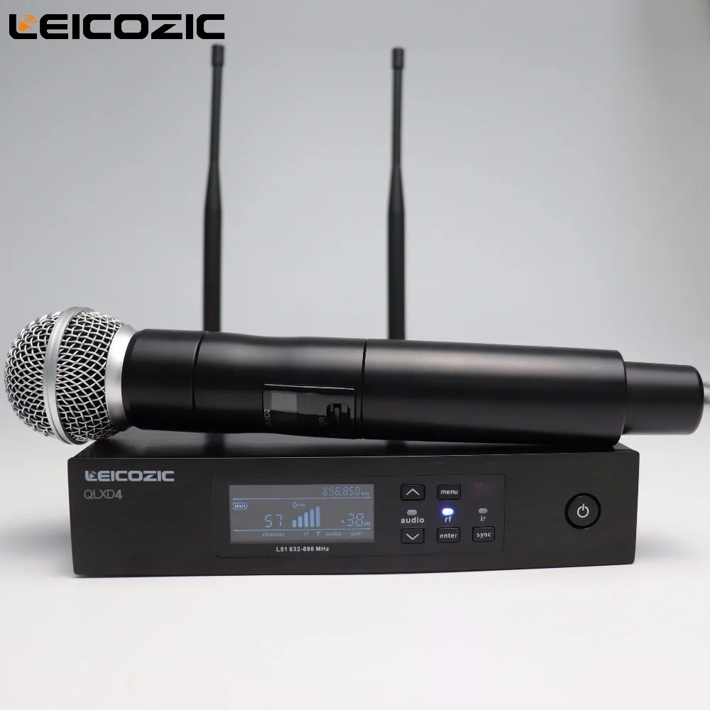 Leicozic беспроводной микрофон QLXD4 QLDX4 QLXD2 профессиональный УВЧ цифровой беспроводной микрофон Система истинное разнообразие ручной микрофон