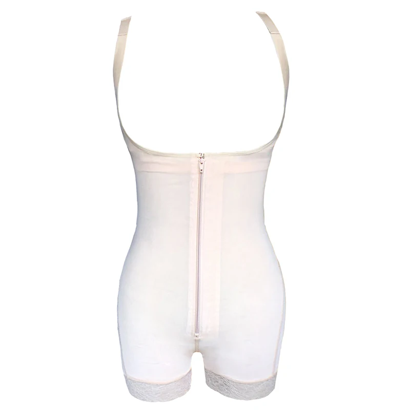 Plain Zipper Slim Waist Trainer Shapewear Lace Splicing | Loverbeauty