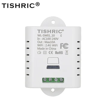 

Tishric Basic Smart WIFI Switch 10A/16A Wireless Timing Delay Remote Control Light Switch Support google home Alexa