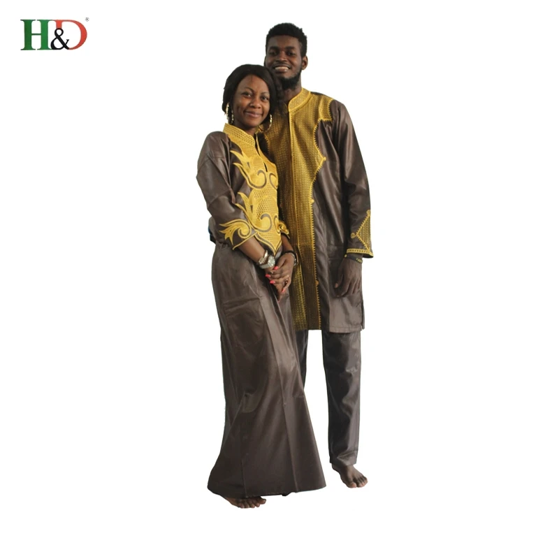 H & D Dashiki африканская пара платьев одежда для мужчин и женщин друзей свадьбы Bazin
