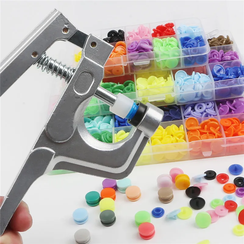 

New T5 12mm Pliers Metal Tool Resin Snap Buttons 80-240sets Clamps Press Plastic Button Children's Sliders Buckle + Box