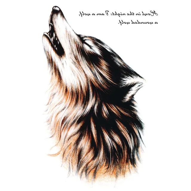 yeeech temporaire tatouages autocollant pour hommes douleur loup