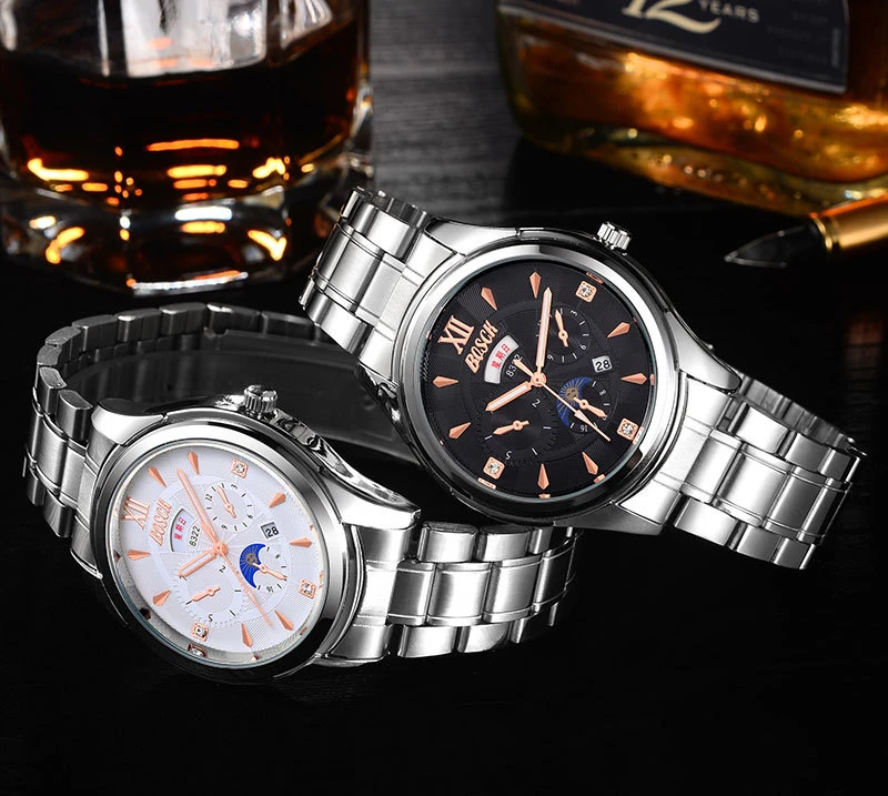 

BOSCK Men Waterproof Shockproof Quartz Watches Casual Military Black Watch Mens Top Brand Luxury WristWatch Calendar Luminous