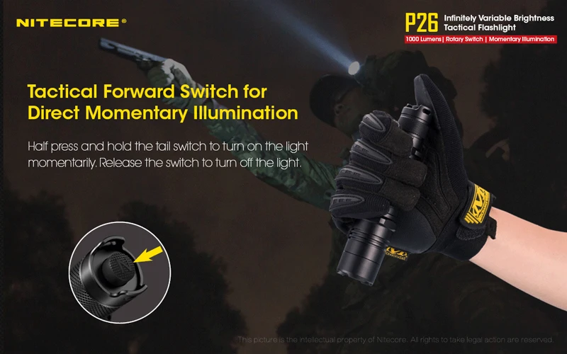 Nitecore P26 LED Infinitely Variable Brightness Tactical Flashlight (6)