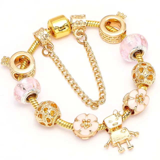 Buy Gold Plated Pandora Bracelet by joules by radhika Online at Aza  Fashions.