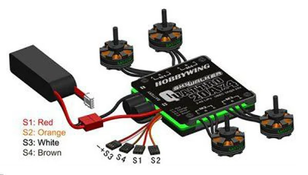 

HOBBYWING Quattro 20A x4 4-in-1 Speed Control, Quadcopter Quadx quad+ copter DIY