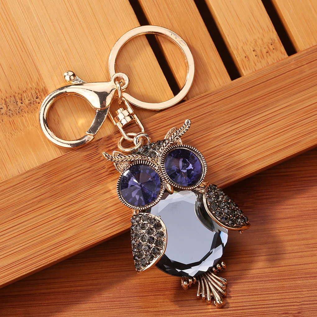 

New style Alloy Key Chains Owl Key Ring Rhinestone Car Keys Holders Jewelry Gift Cartoon Animal Keychain