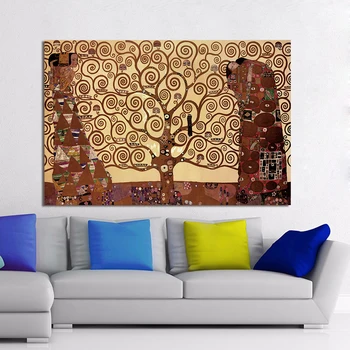 

1 Pcs Canvas Art Lover Tree Wall Pictures For Living Room Gustav Klimt Painting Home Decor Printed No Framed