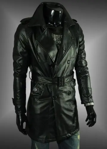 Black Leather Jacket Long Photos