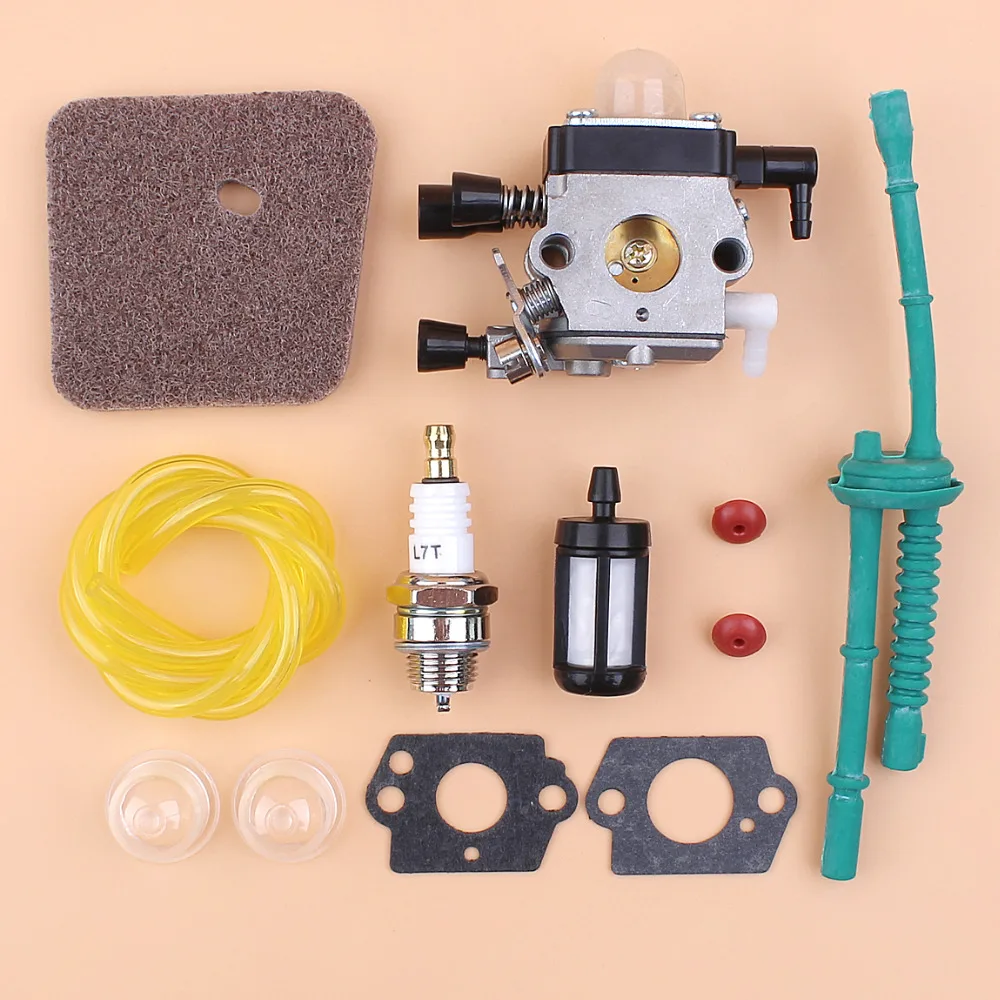 

Carburetor Air Filter Fuel Hose Check Valve Kit Fit STIHL FS45 FS46 FS55 FS55R FC55 FS38 FS55RC KM55 HL45 KM55R SP85 Zama Carb