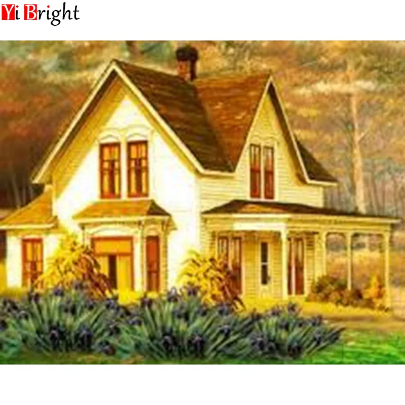 

Full drill Diamond Paintings Diamond Embroidery Landscape Sunny house Rhinestone Mosaic Home For Hecoration Wall Stickers XY1
