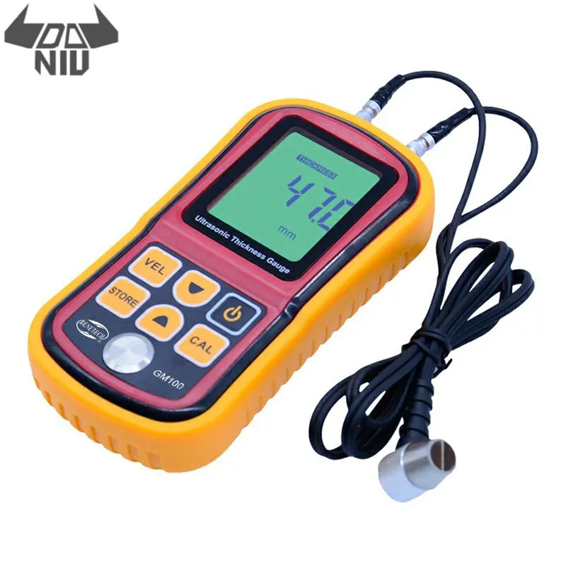 

DANIU GM100 Digital LCD Display Sound Velocity Meter Ultrasonic Thickness Gauge Metal Testering Measuring 1.2 to 200MM