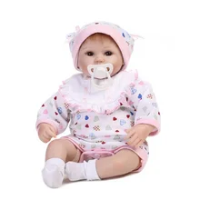 17Inch New Born Baby Dolls Bebe Reborn Menina Children Best Gift Silicone Reborn Baby Dolls for Kids Handmade Princess Bonecas