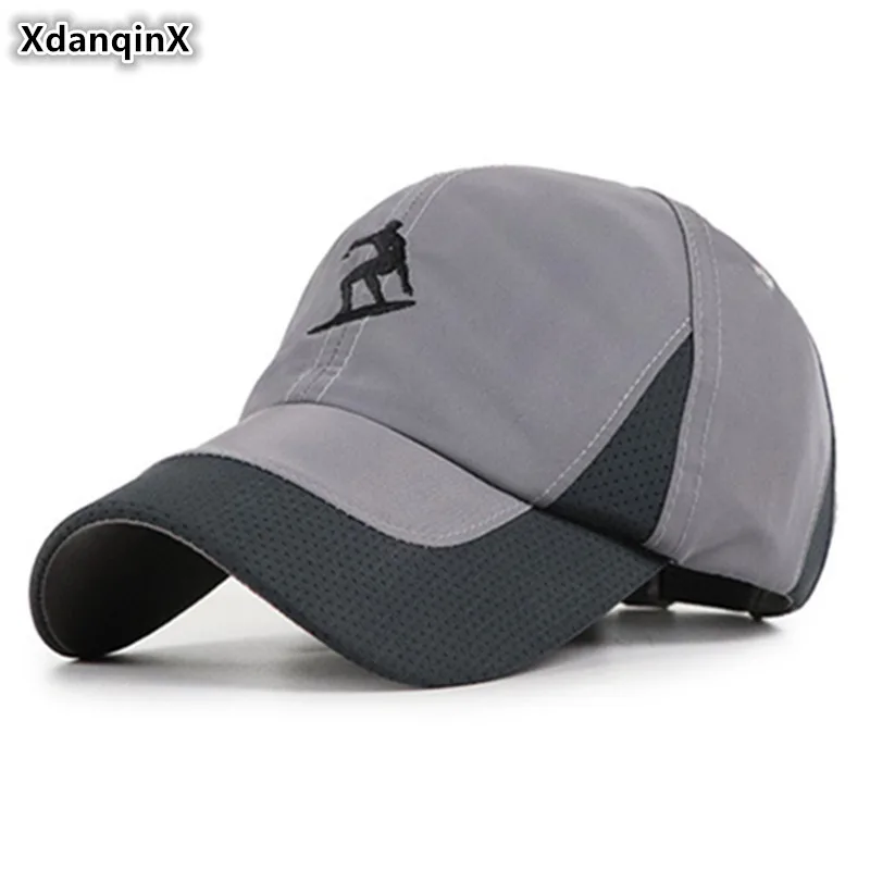 

XdanqinX Adjustable Size Women's Ponytail Baseball Caps Snapback Cap Anti-UV Breathable Tongue Cap Adult Men's Sports Hats