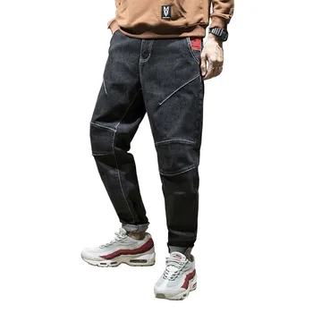 

Hip Hop Harem Jeans Patchwork Design Pants Mens Fashion Jeans Loose Baggy Joggers Trousers Man Clothes