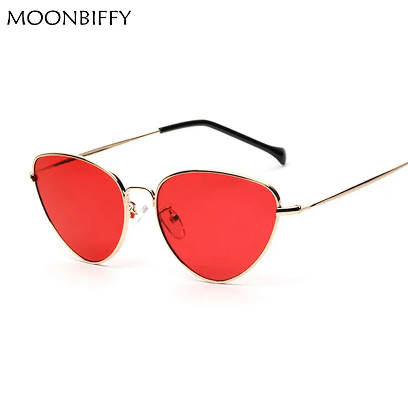 Кошачий глаз женские солнцезащитные очки тонированные цветные линзы в винтажном стиле солнцезащитные очки женские очки 70 s Люкс Красные женские солнцезащитные очки