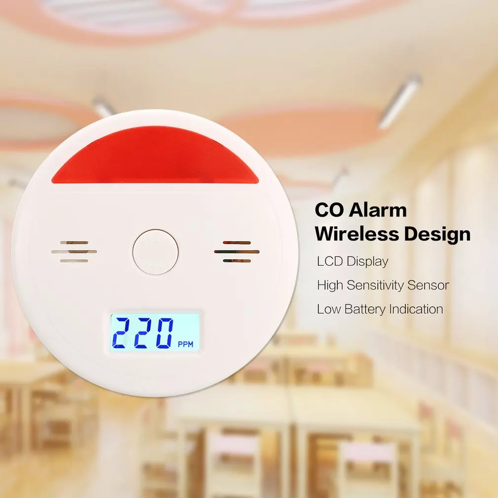 Wireless Digital CO Gas Alarm Fire Detector Carbon Monoxide Monitor Sensor Sound Light Warning Home Security Electrochemical | Инструменты