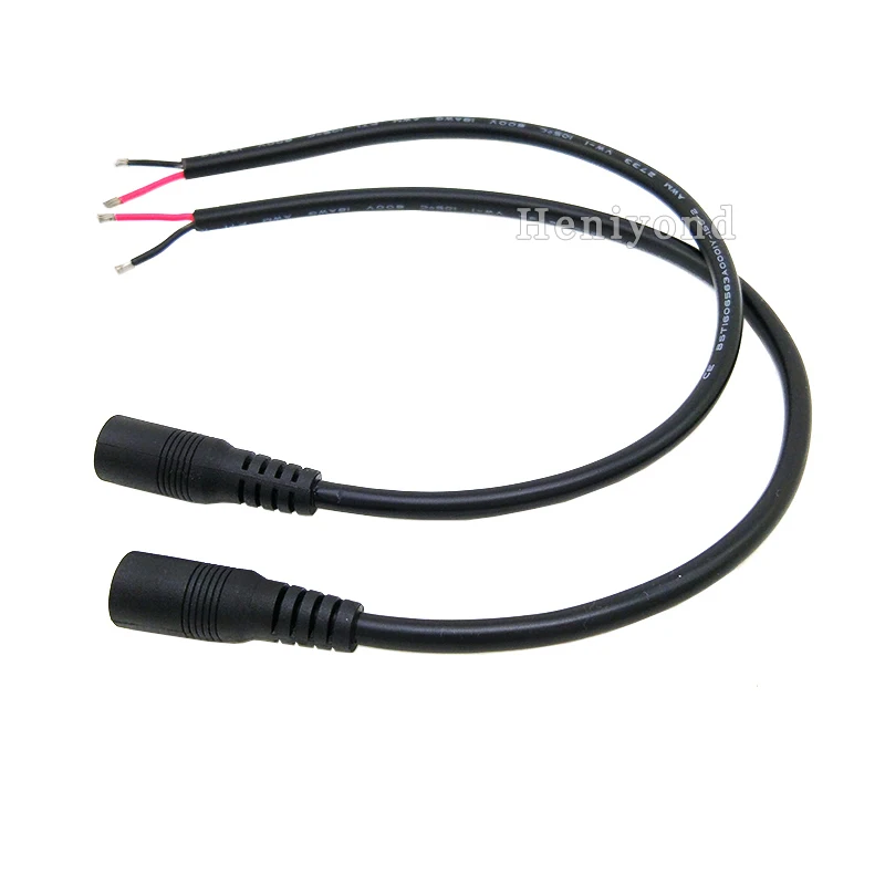 Free shipping 10Pcs 5.5*2.1mm DC Power Adapter Female Cable 18 Awg 12V Monitor For CCTV Camera for  led strip or cctv camera