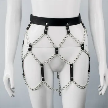 

Punk Sexy Lingerie Women Garter Belt Black Harajuku Gothic Suspender Lady Leather Belt Bondage Waist Sword Belt Waistband