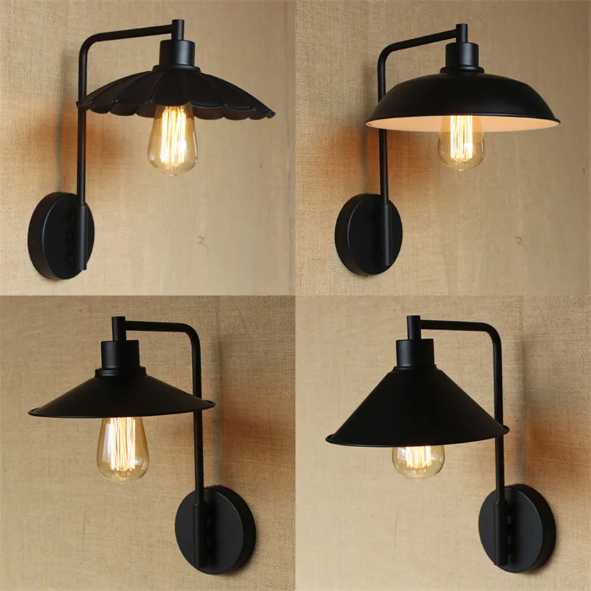 

New Vintage Edison Wall lamps,American Loft Style Iron Lampshade Wall light Stair light Aisle Bedside Sconce industrial Lighting