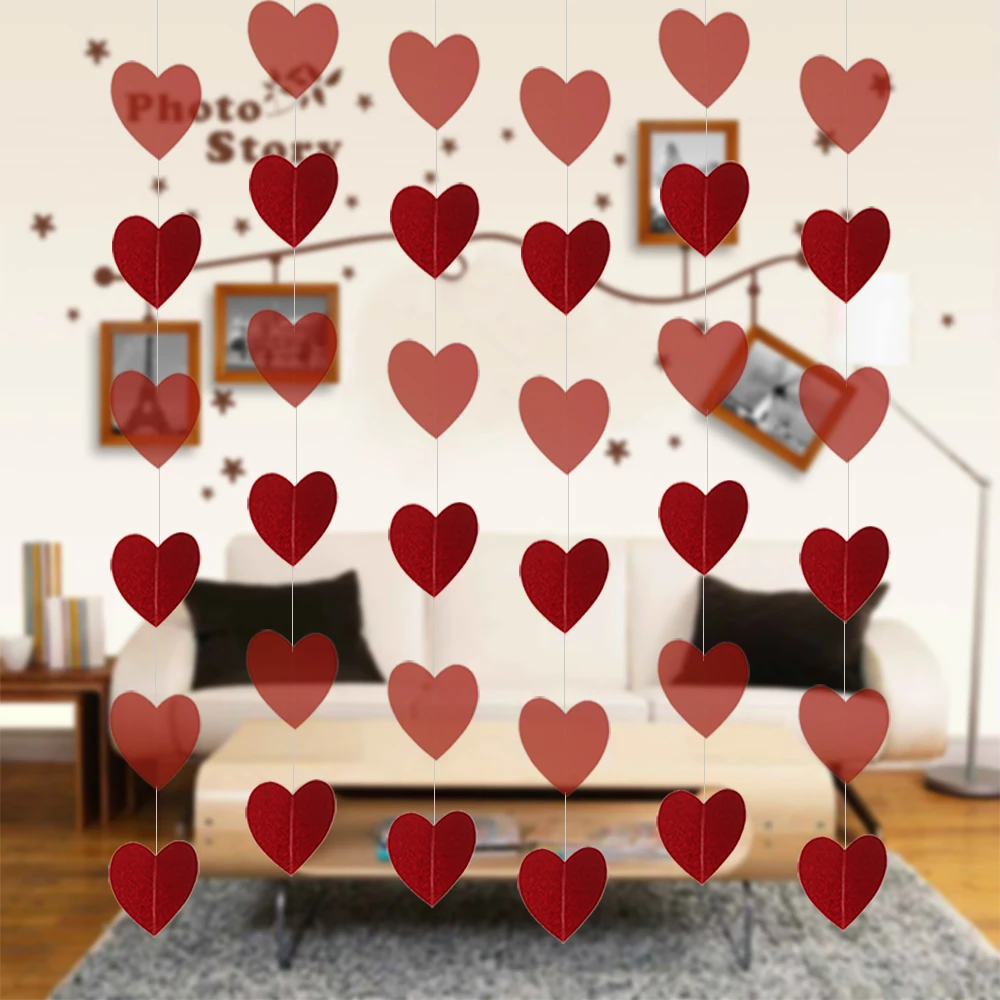 

Festnight Red Heart-Shaped String Decoration DIY Romantic Heart String Decoration Crafts For Wedding Engagement Father's day
