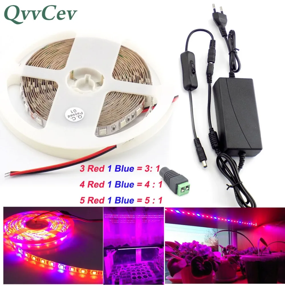 Светодиодная водонепроницаемая лента для выращивания растений 2/3/5 м|grow strip light|grow
