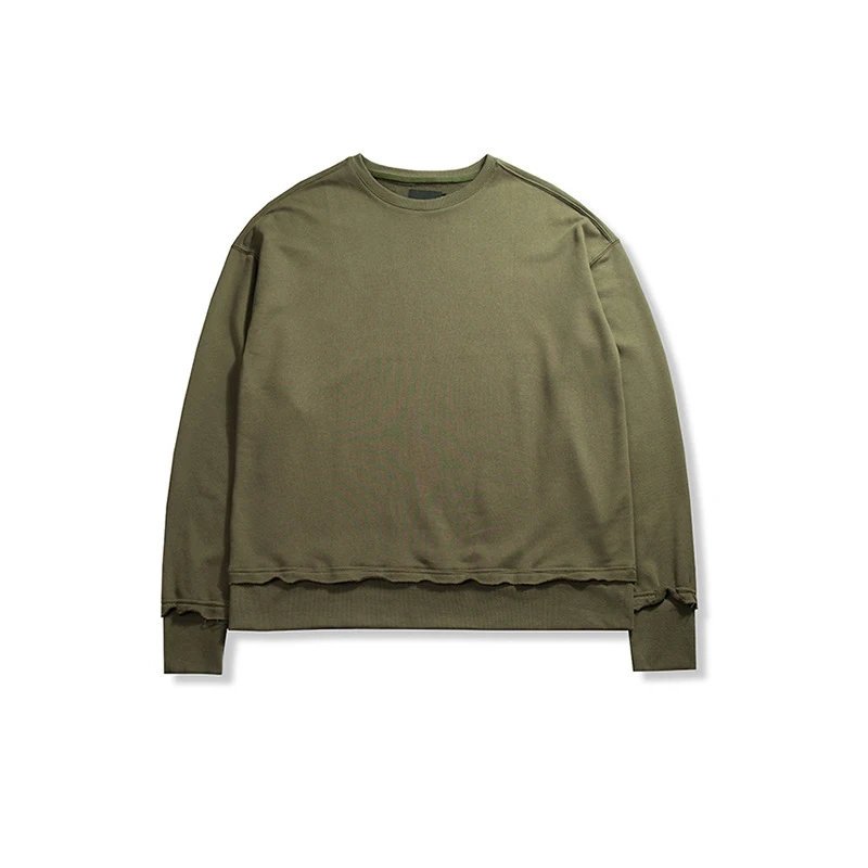 Мужская Осенняя Новинка kanye west хип-хоп стиль уличная одежда ArmyGreen& Gray& Black свитшоты негабаритный однотонный Повседневный пуловер с капюшоном - Цвет: 6180 ArmyGreen