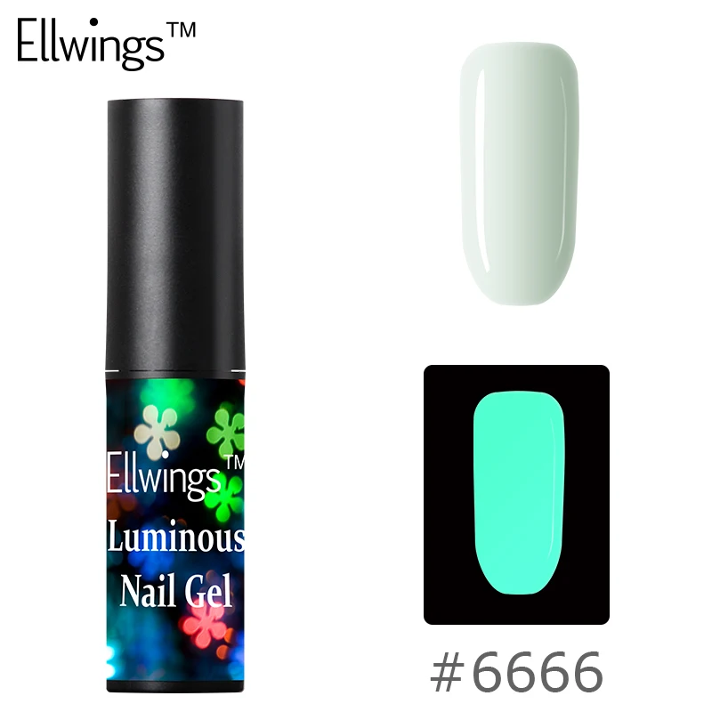 Ellwings флуоресцентный неоновый светящийся УФ-гель для ногтей замачиваемый гель светящийся в темноте Гель-лак освещение в ночной Гель-лак для ногтей - Цвет: 6666