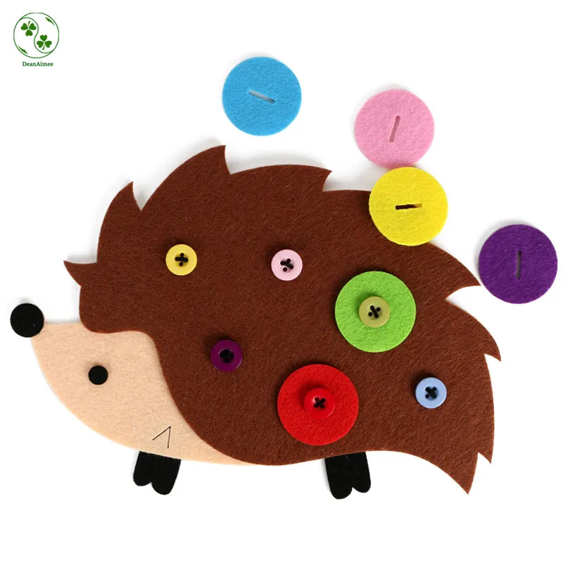 

Felt Hedgehog For Child Learning Buckle Button Kindergarten Teaching Toys Intellectual Felt Craft DIY Package 24.5X18CM