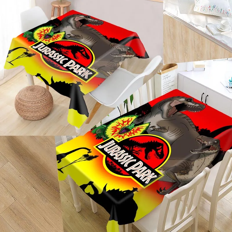 Jurassic Park Custom Table Cloth Oxford Print Rectangular Waterproof Oilproof Table Cover Square Wedding Tablecloth P