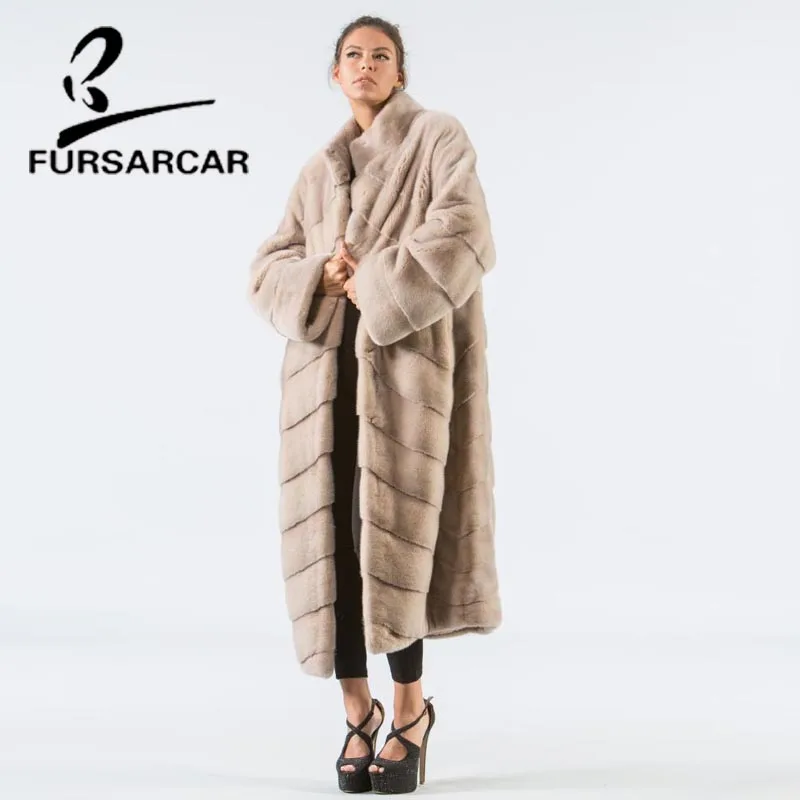 Новое поступление пальто FURSARCAR из натурального меха норки Женская длинная