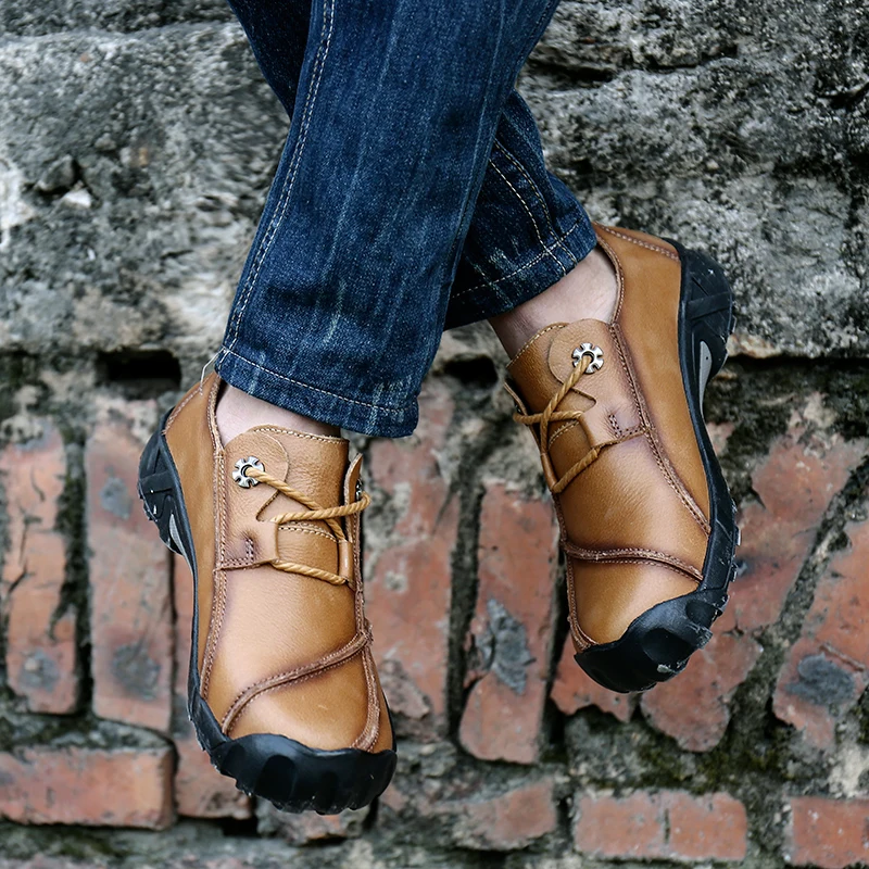 

Genuine Leather Men Shoes fashion lace up Male flats Loafers Men's high Quality Cowhide Casual Shoes Zapatos Moccasins Hombre k3