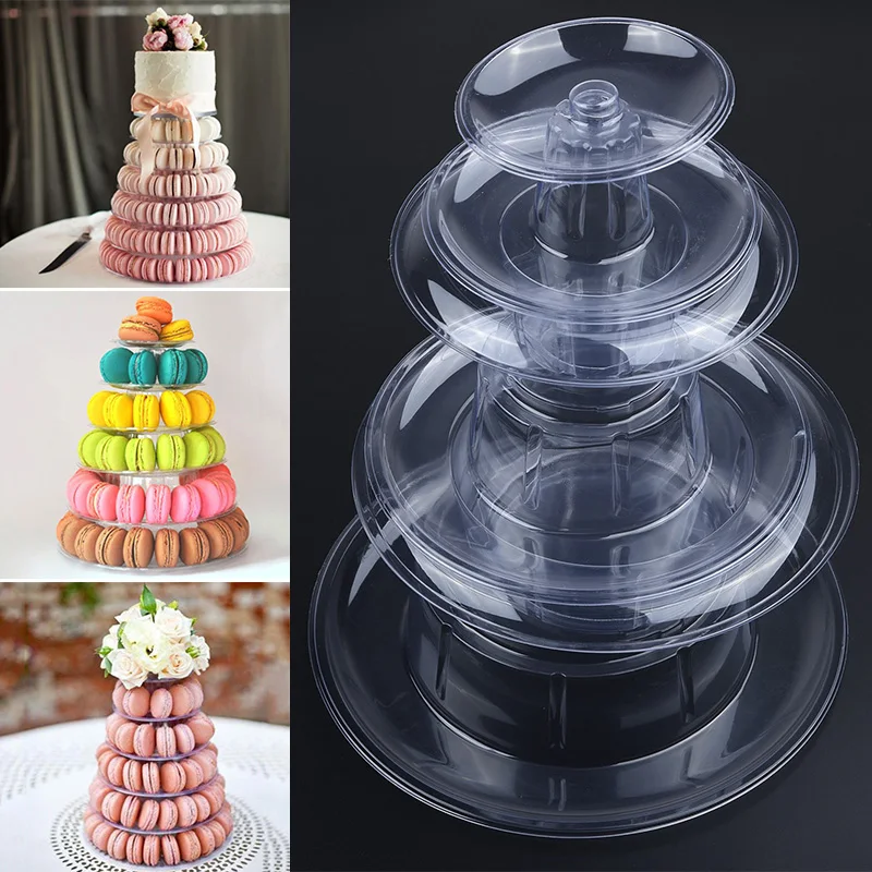 

Adjustable tiers Plates Macaroon Stand PVC Tower Stand Cake Display Display Cake Stands Hand washable Display Stand