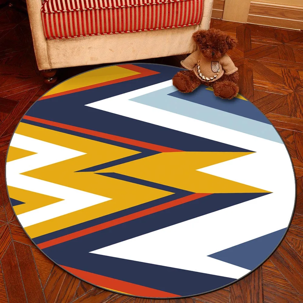 Европейский геометрический круглый ковер для гостиной, детской спальни, коврики и ковры, компьютерный стул, напольный коврик, ковровое покрытие для раздевалки - Цвет: 18