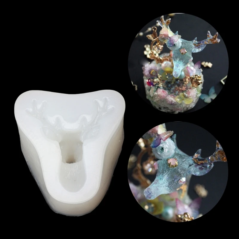 3D Рождество олень эпоксидной смолы силиконовые формы для DIY ювелирных изделий инструмент Декоративные ремесло