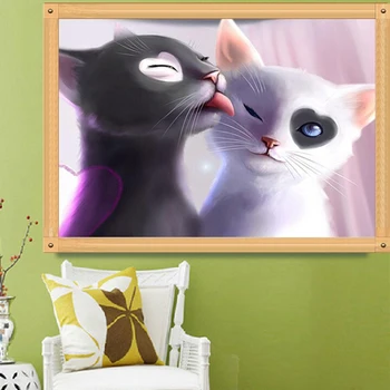 

lovely cats cartoon animals Diamond mosaic,Round 5D Diamond painting,Diamond cross stitch,Diamond Embroidery Pattern Rhinestone
