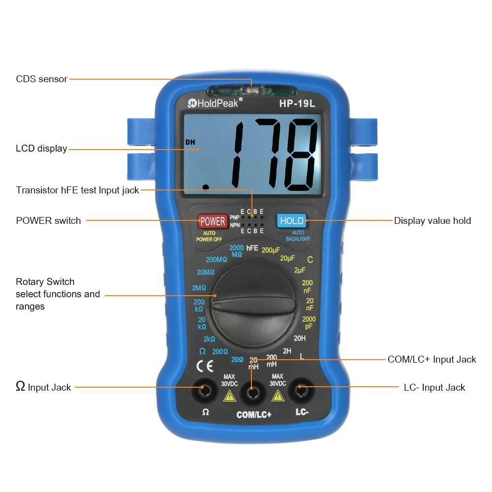 Kkmoon lcd Цифровой LCR метр мультиметр сопротивления, емкости и индуктивности Высокочастотный транзистор тест capacimetro тест er+ ремешок на запястье