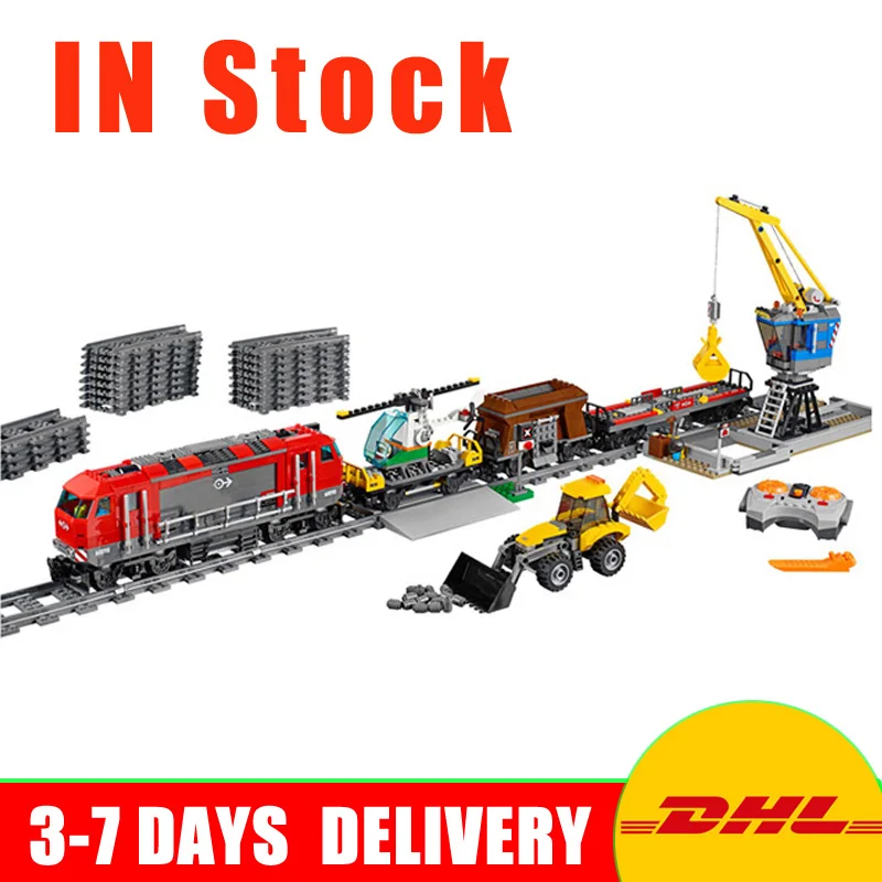 

In Stock DHL Lepin 02009 City Engineering Remote Control RC Train Building Blocks Bricks Toys Model Gifts Clone 60098