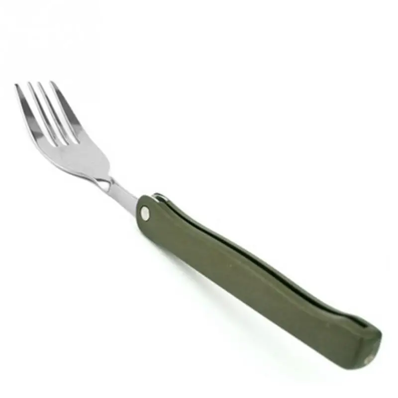 Mini portátil de vajilla de al aire libre herramienta plegable cubiertos con cuchara tenedor cuchillos para Camping Picnic de acero inoxidable Talheres