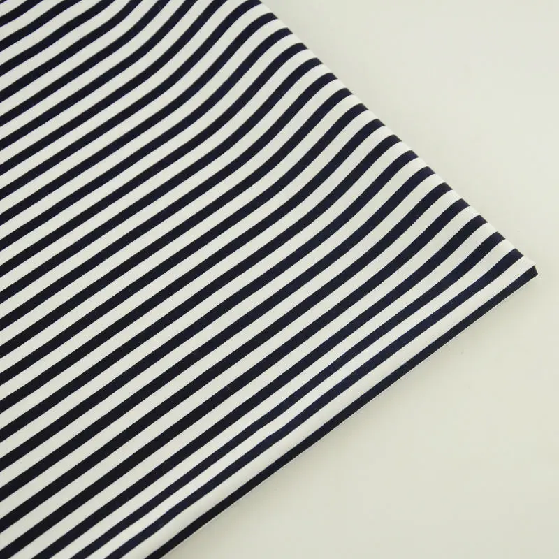 Buy Black and White Stripes Design Cotton Fabrics