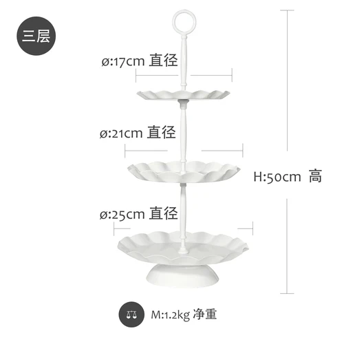 Белый Металл Торт тарелки наборы десерт на вечеринку, свадьбу Украшение стола кекс хлеб витрина для еды, поднос Макарон торты тарелки - Цвет: 15002-Three Tier