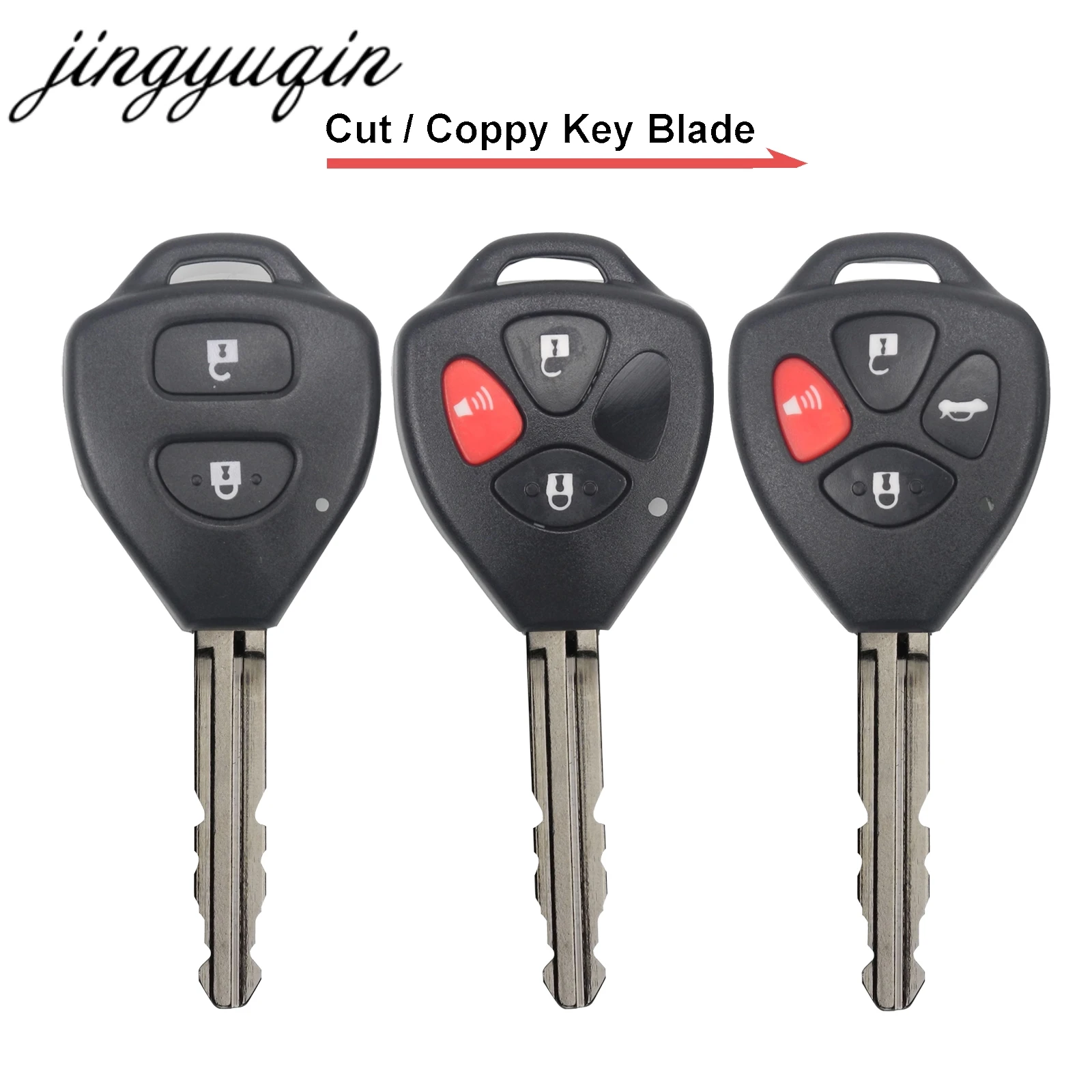 

jingyuqin Cut Blade Include Car Remote Key Shell Case For Toyota Corolla Venza 2007-2012 Scion tC 2/3/4 Buttons Key Fob Case