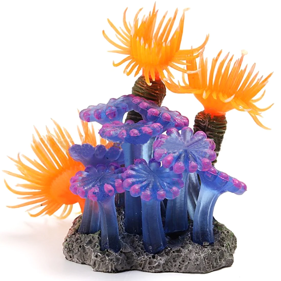 Искусственная Смола морской Ежи ландшафтный дизайн для аквариума декор-оранжевый+ прупле - Цвет: Orange and Pruple
