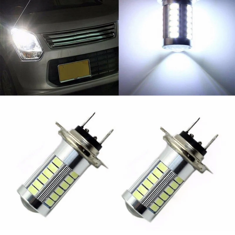 

JX-LCLYL 1pc H7 5630 33SMD LED 12V Car Fog Light Headlight Lamp Bulb White