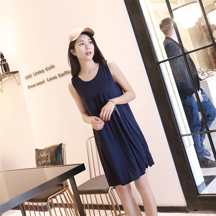 Nursing Dress Summer loose Maternity Dresses Sleeveless Pregnancy Dress for Pregnant Women Daily Home Wearing Maternity Clothes (29)