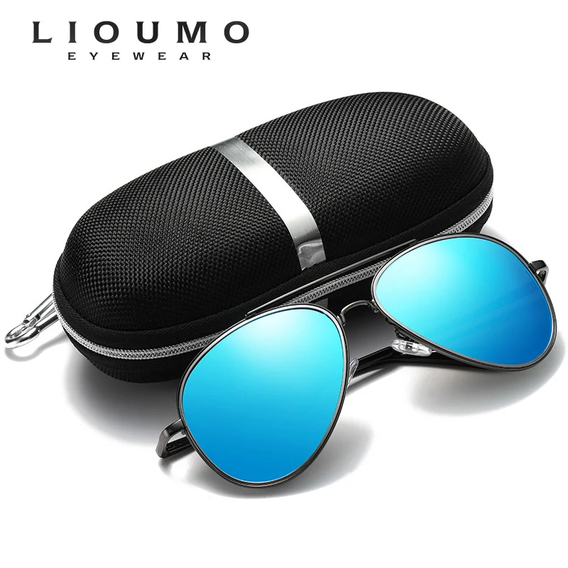 Brand Design Sunglasses Pilot Men Vintage Polarized Sun Glasses Women Travelling Blue Lens Mirror Anti-Reflective Oculos De Sol